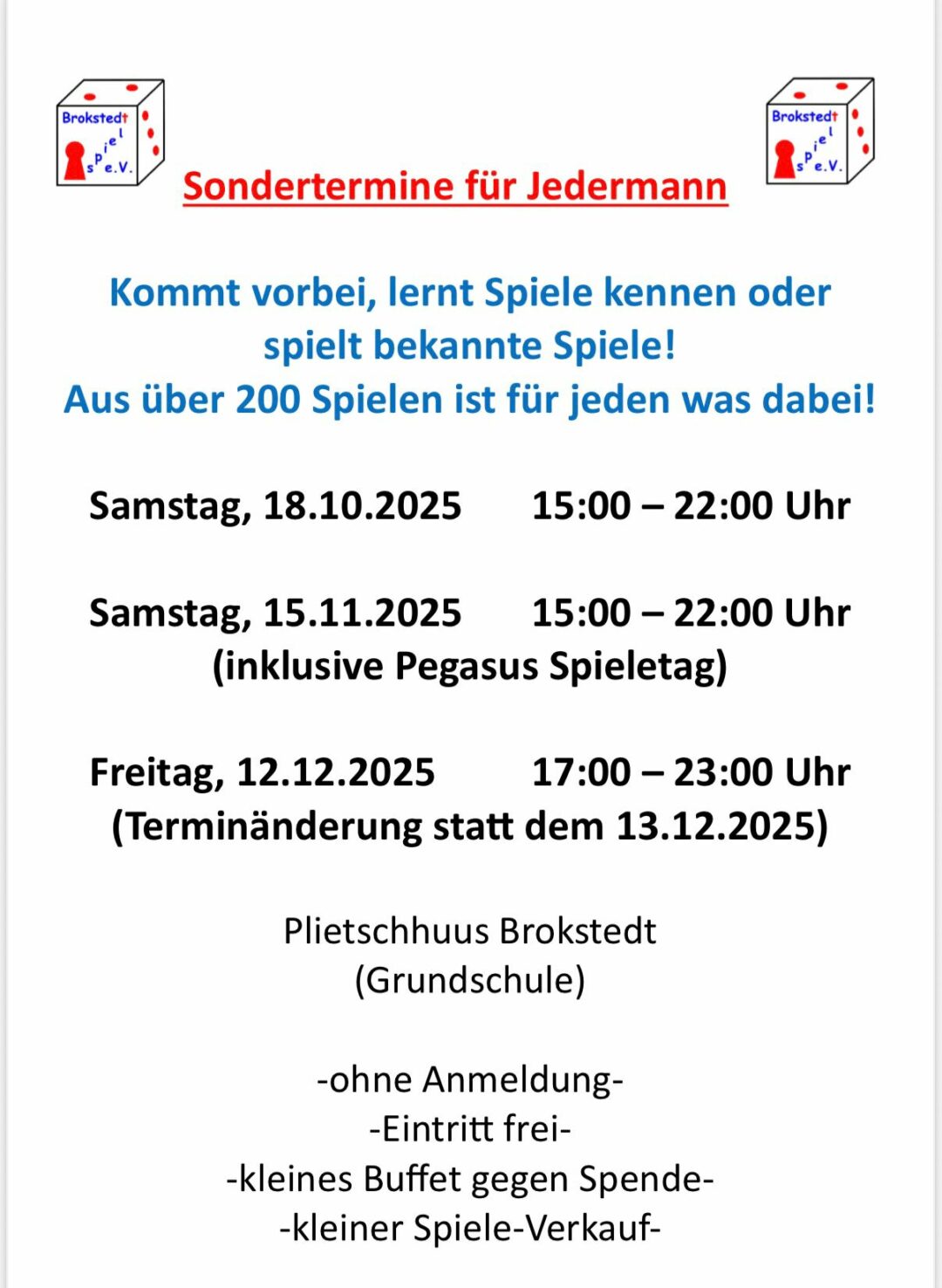 Brokstedt Spielt - Termine´25