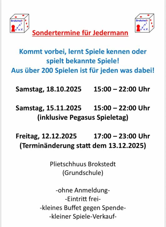 Brokstedt Spielt - Termine´25