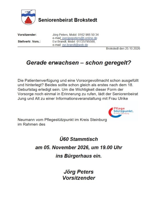 Pflegestützpunkt Ü60 Stammtisch